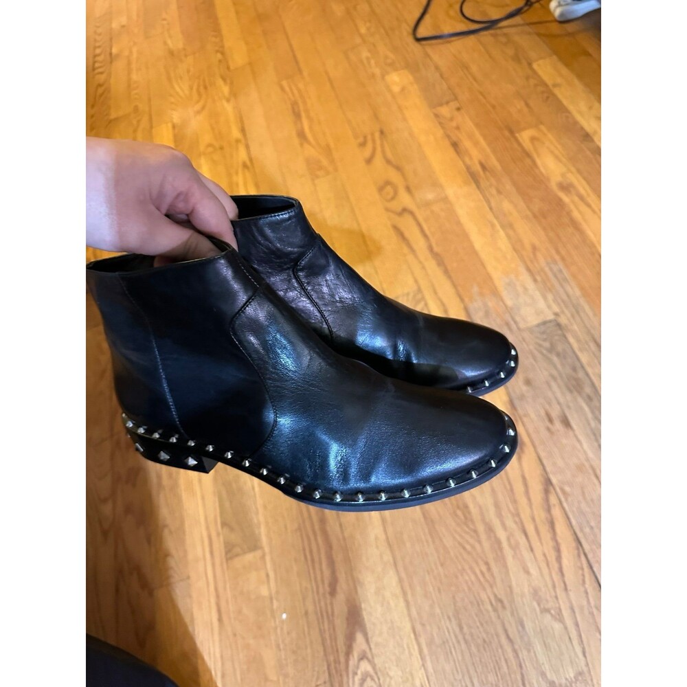 SCHUTZ Black studded ankle bootie